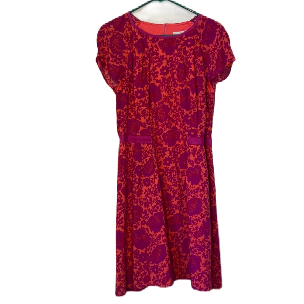 Boden Red and Purple Midi Dress